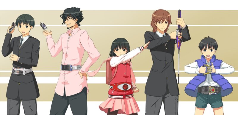 Kamen Rider characters in school uniforms