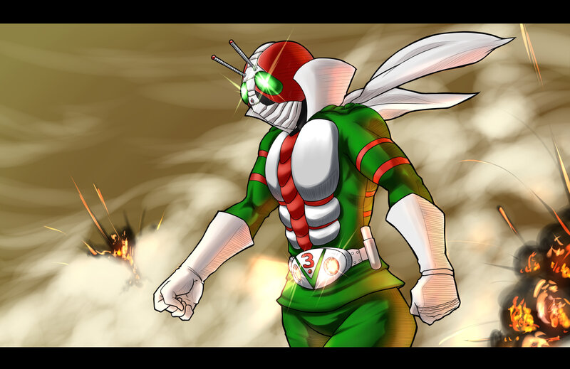 Kamen Rider in action