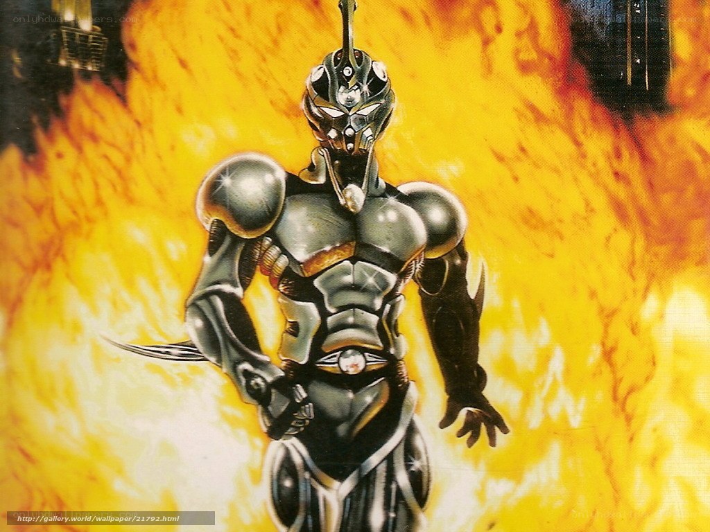 Kamen Rider in flames