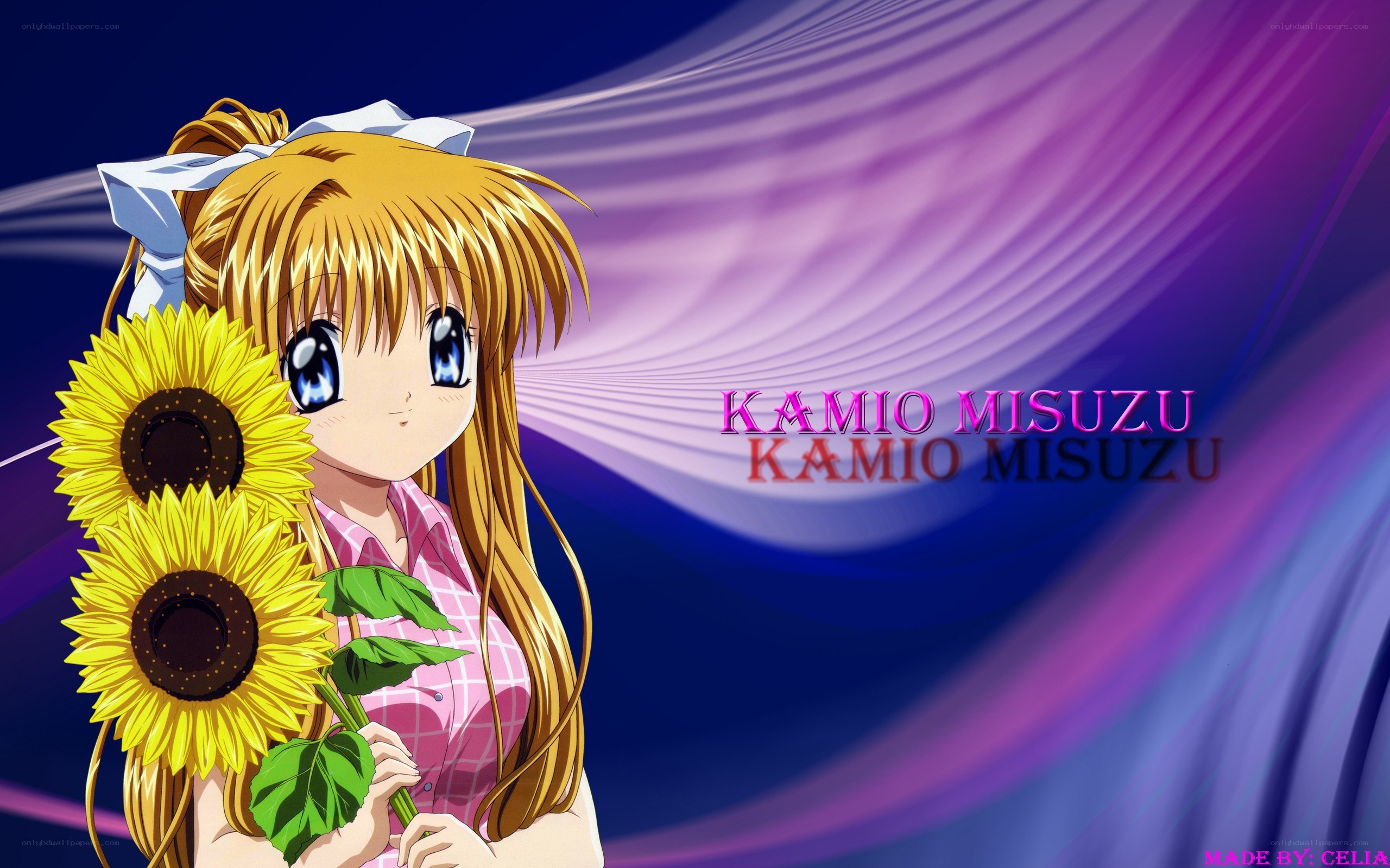 Kamio Misuzu with sunflowers
