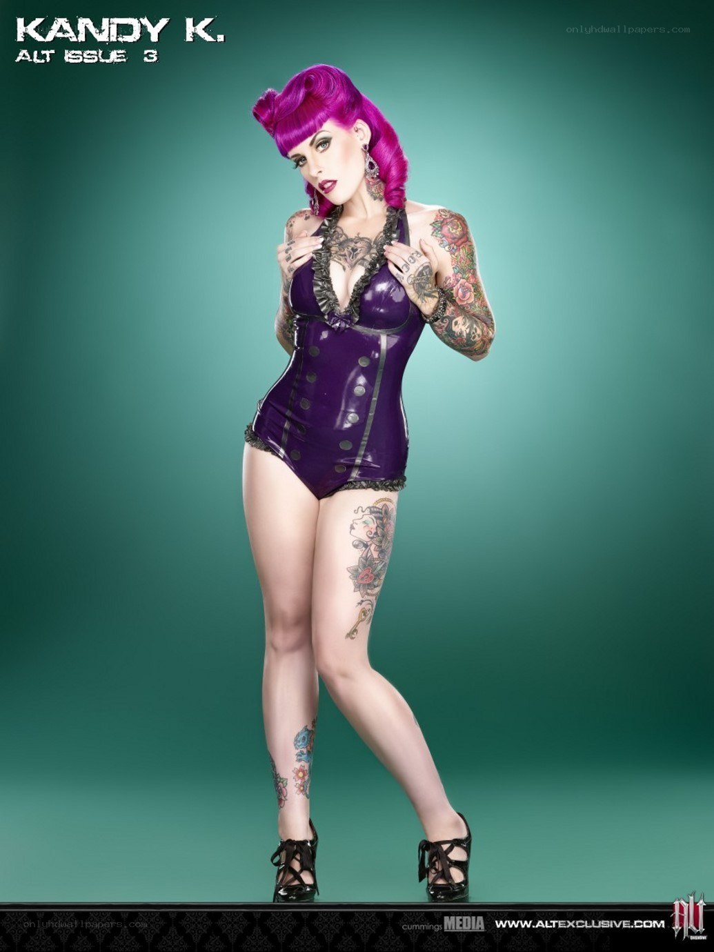 Kandy K in purple latex