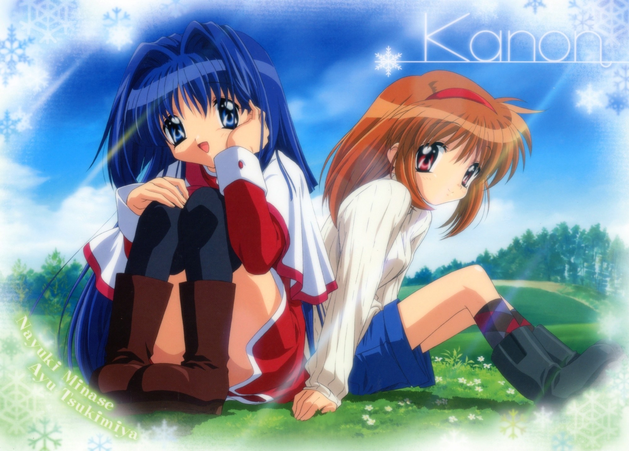 Kanon anime characters in field