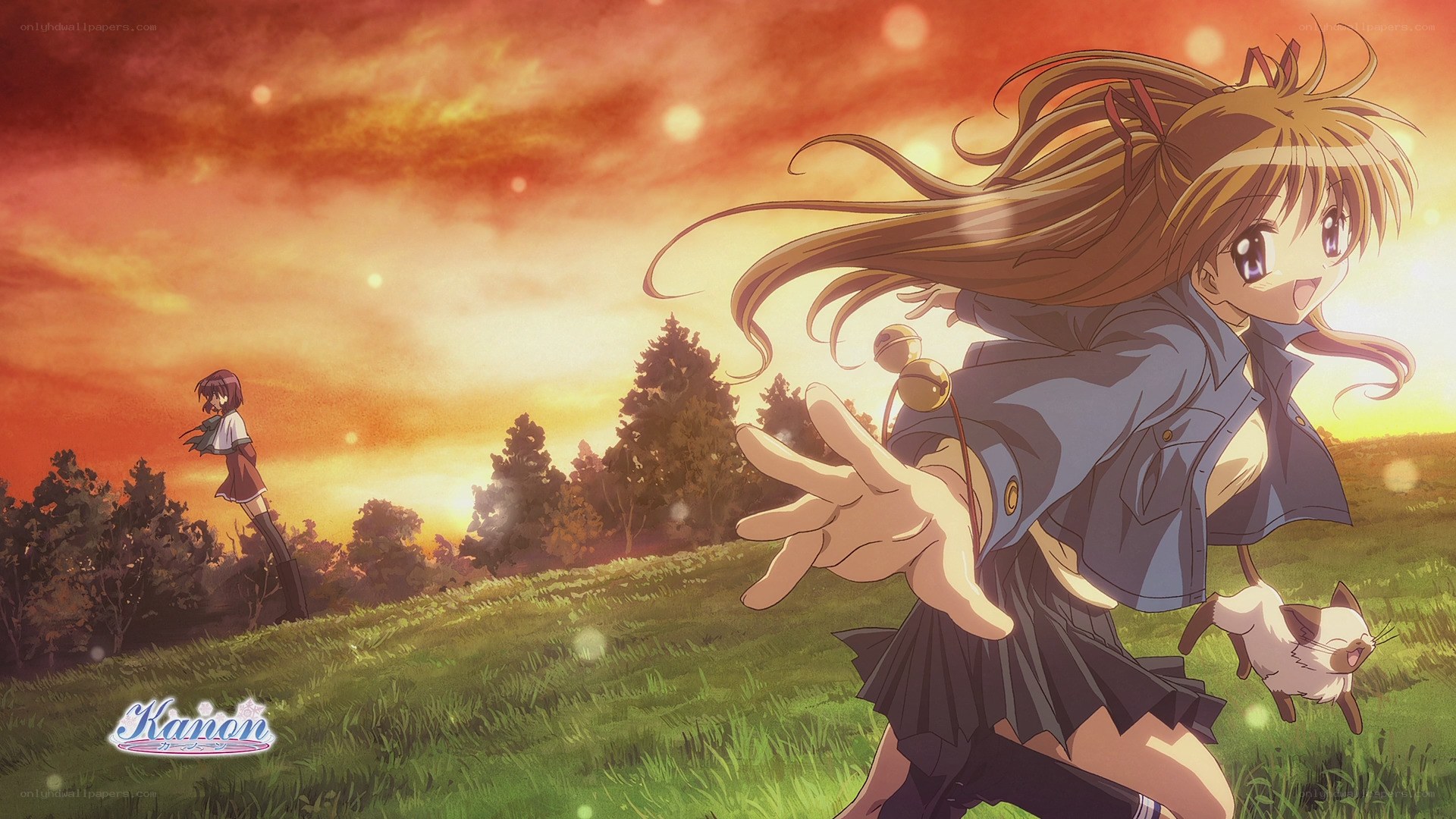 Kanon anime scene at sunset