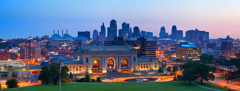 Kansas City skyline at dusk