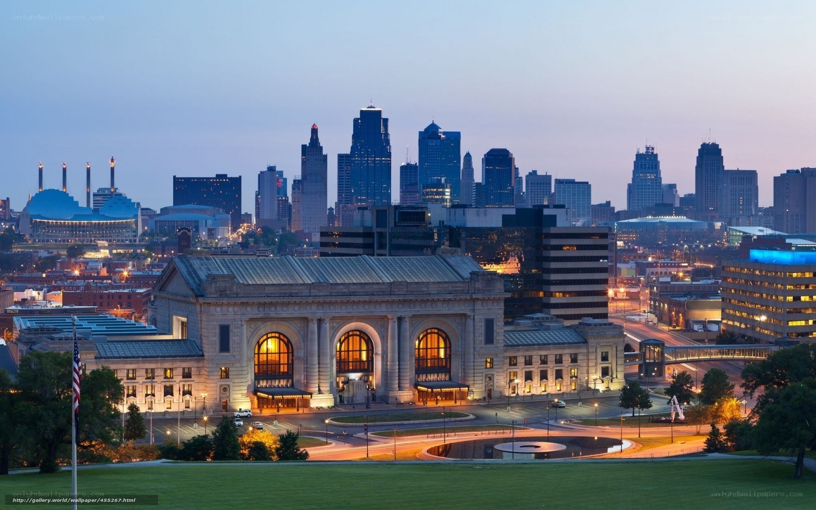 Kansas City skyline at dusk