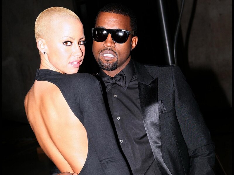 Kanye West and Amber Rose at event