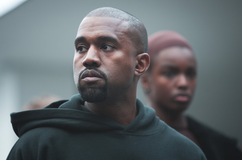 Kanye West in a hoodie