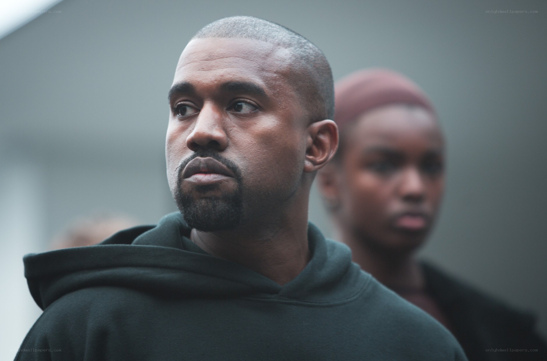 Kanye West in a hoodie