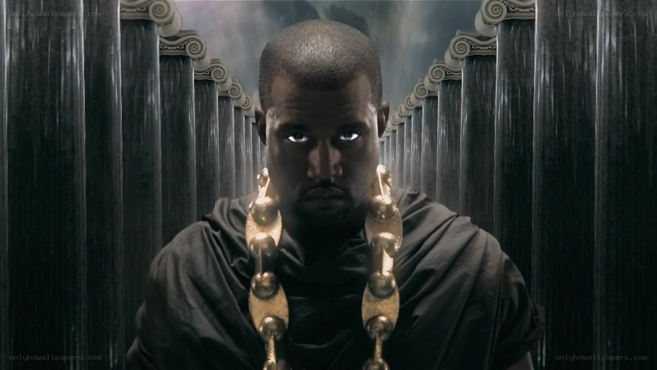 Kanye West in a throne room