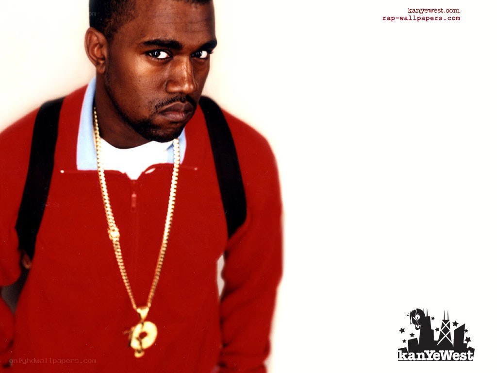 Kanye West in red sweater