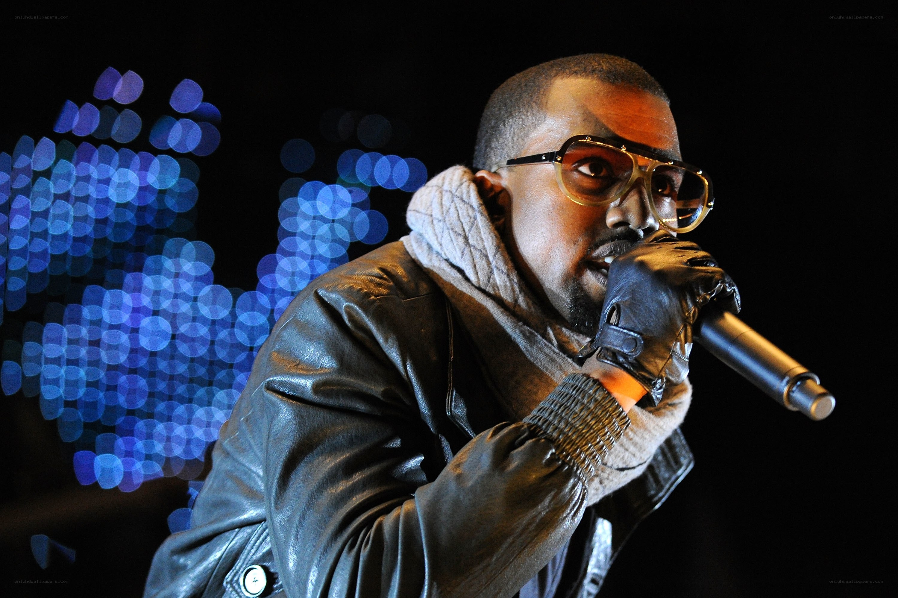 kanye west performing on stage