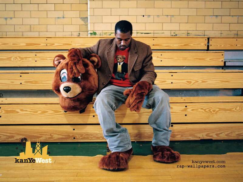 Kanye West with bear mascot