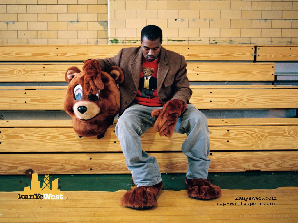 Kanye West with bear mascot