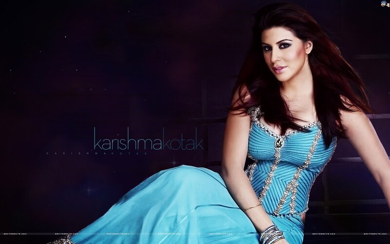 Karishma Kotak in blue dress