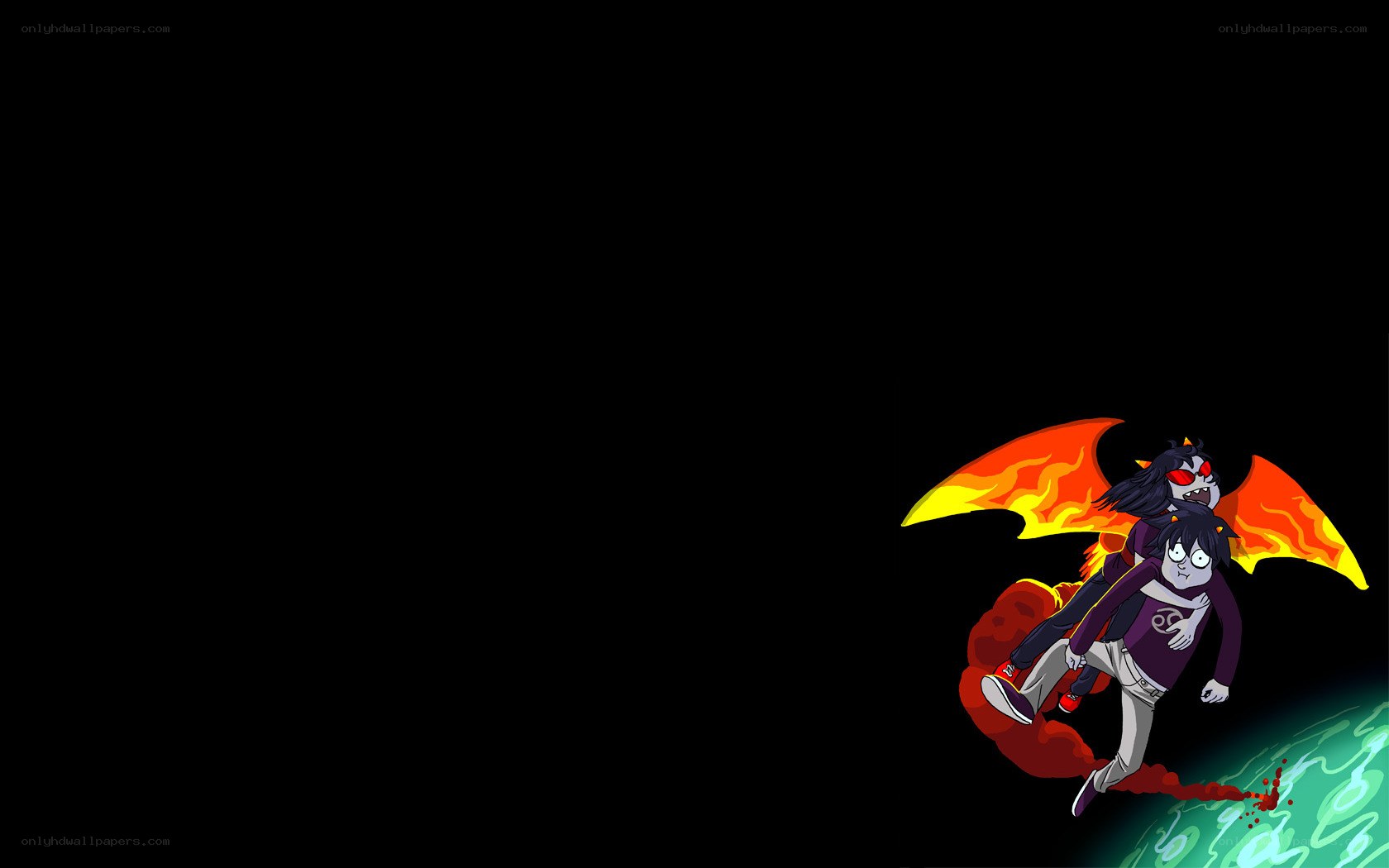 Karkat and Terezi flying