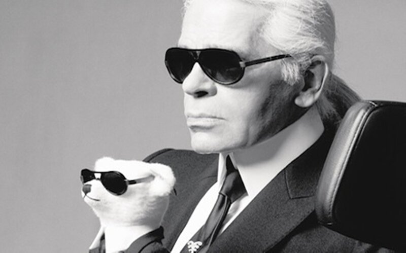 Karl Lagerfeld with Teddy Bear — Black
