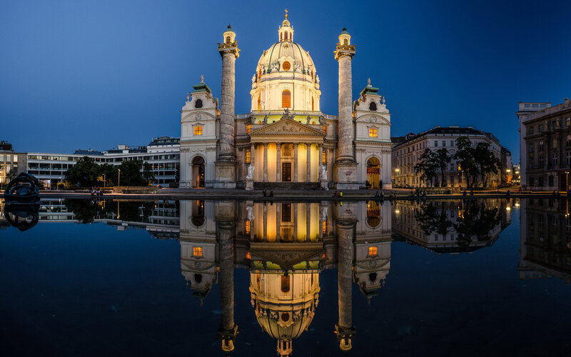 Karlskirche in Vienna — Blue, Serene