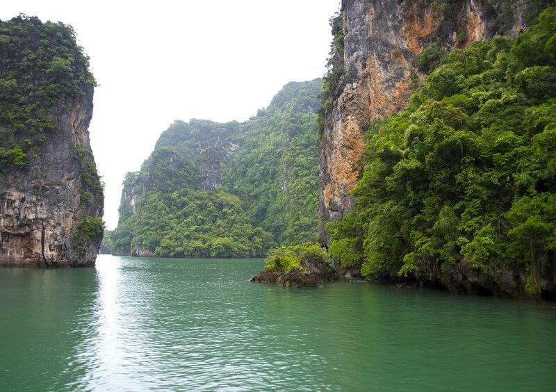 Karst Cliffs in River