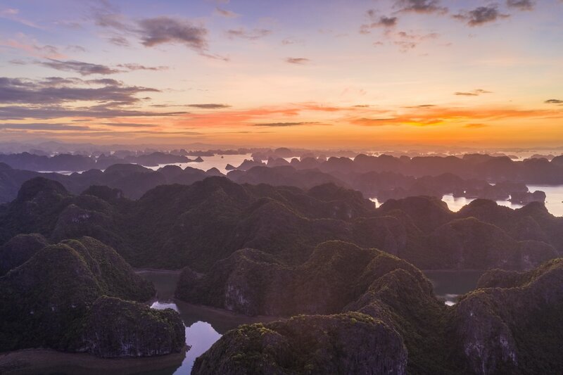 Karst Islands at Sunset