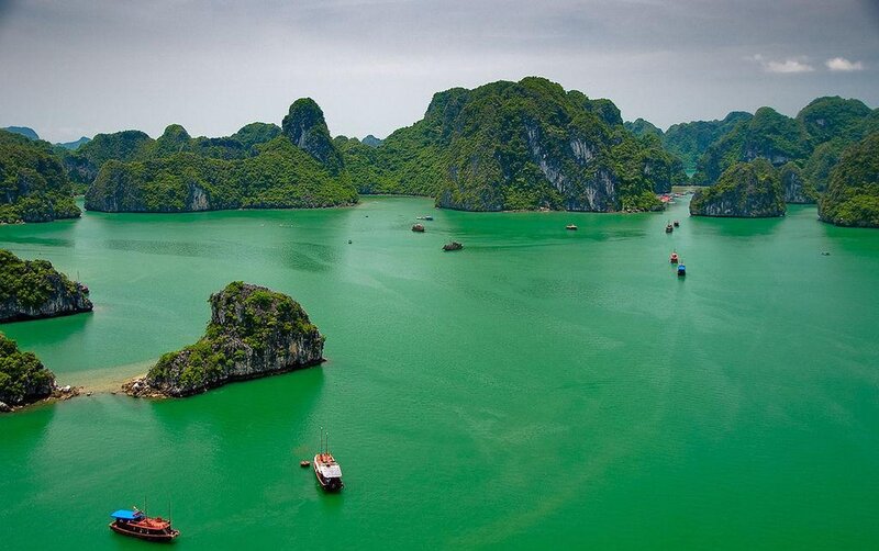 Karst Islands in Bay — Green, Serene, Afternoon