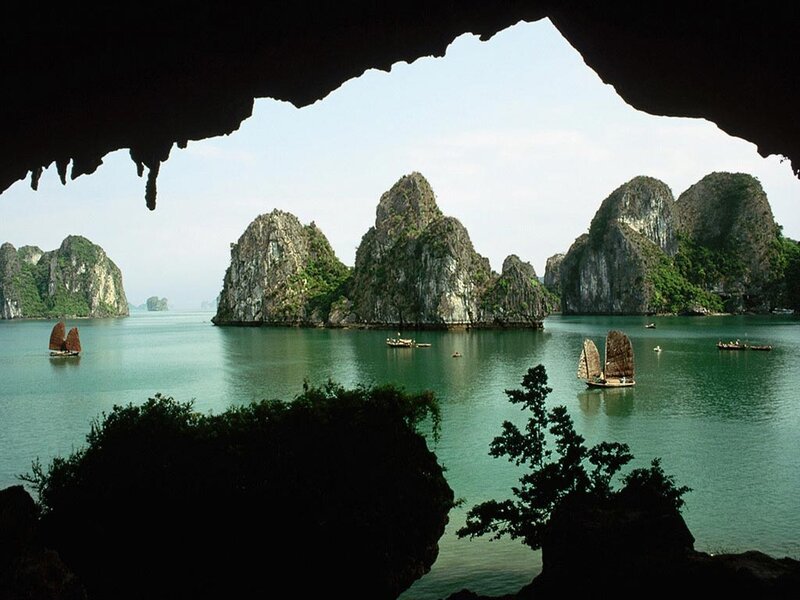 Karst Islands in Bay — Green, Serene