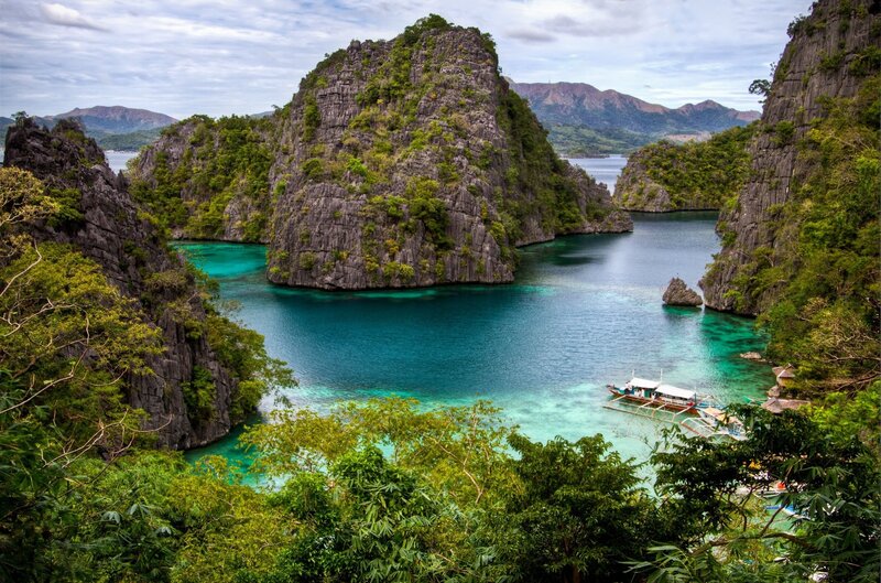 Karst Islands in Turquoise Water — Blue