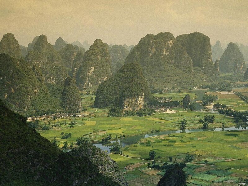 Karst landscape with rice fields