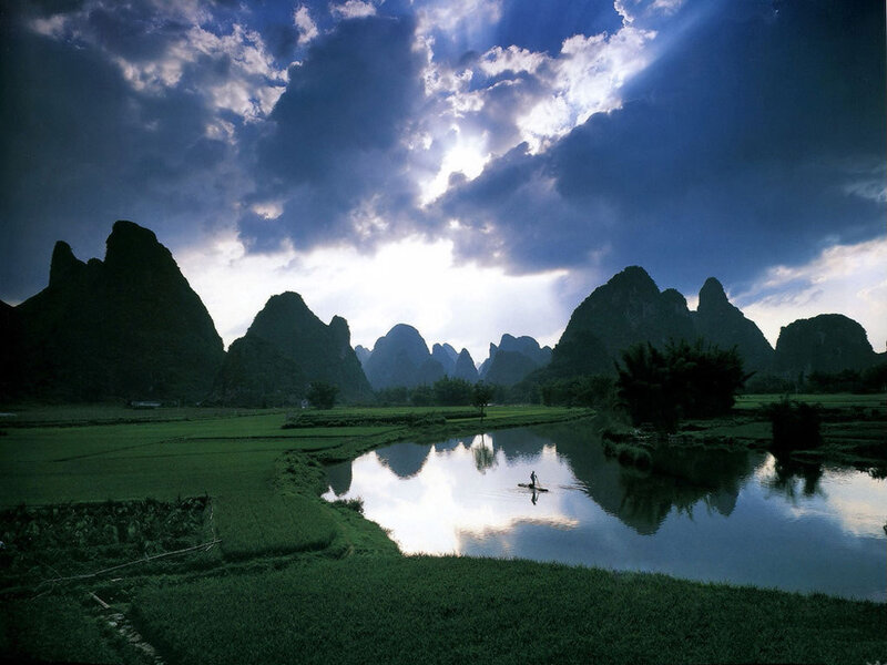 Karst landscape with river