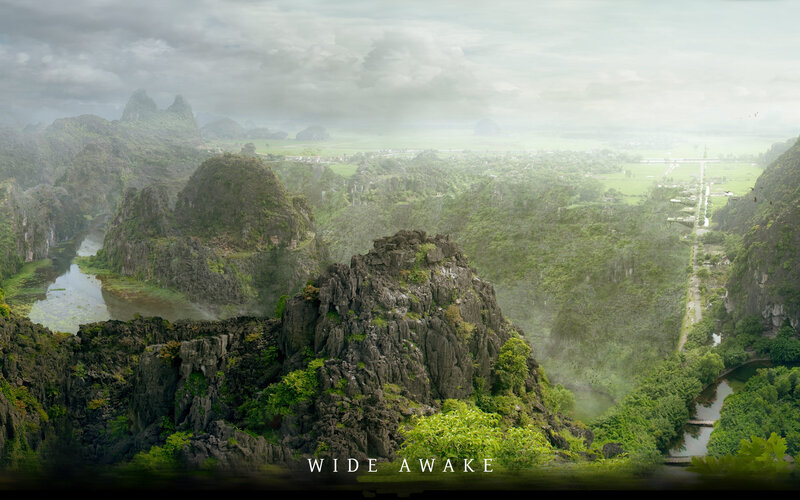 Karst Landscape with River — Green