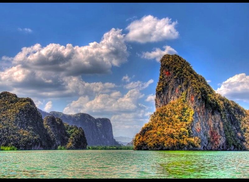 Karst Limestone Cliffs — Blue