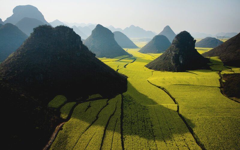 Karst Mountains and Fields — Green