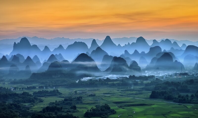 Karst Mountains at Dawn