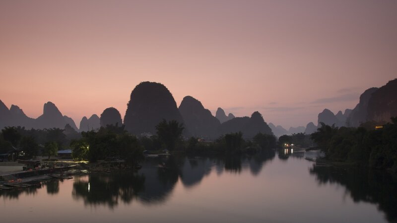 Karst Mountains at Dusk