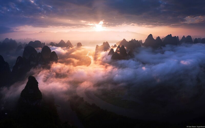 Karst Mountains at Sunrise