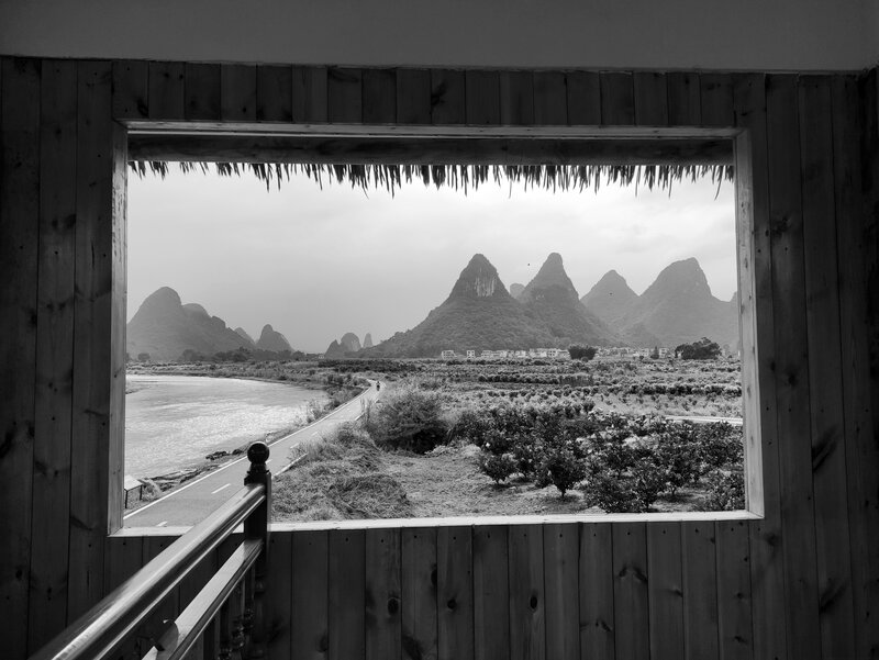 Karst Mountains Landscape — Black