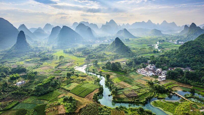 Karst Mountains Landscape — Green, Serene