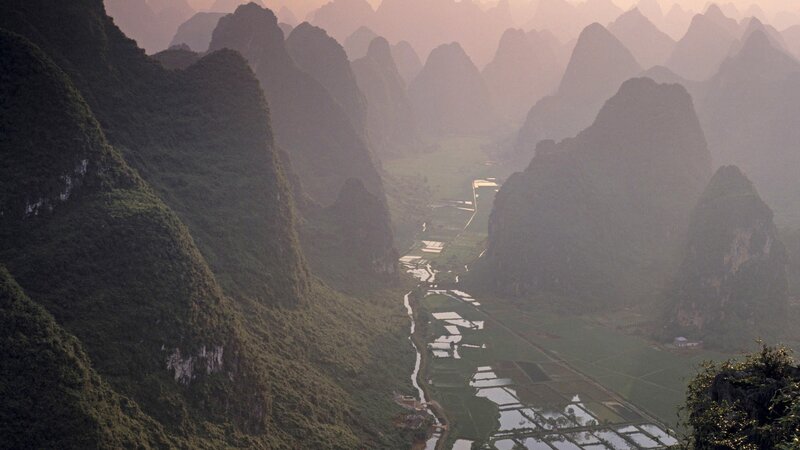 Karst Mountains Valley — Green