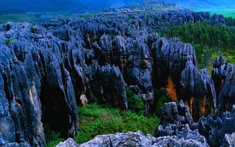 Karst Rock Formations — Blue