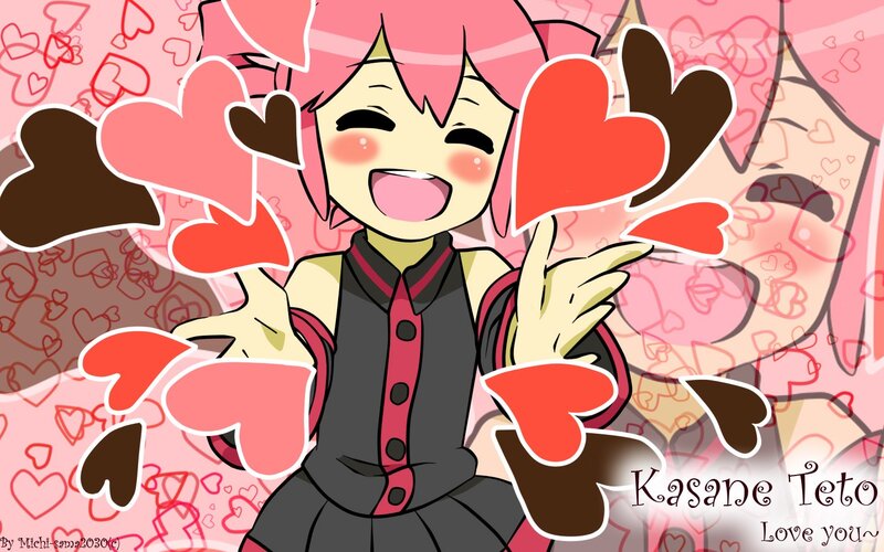 Kasane Teto with hearts