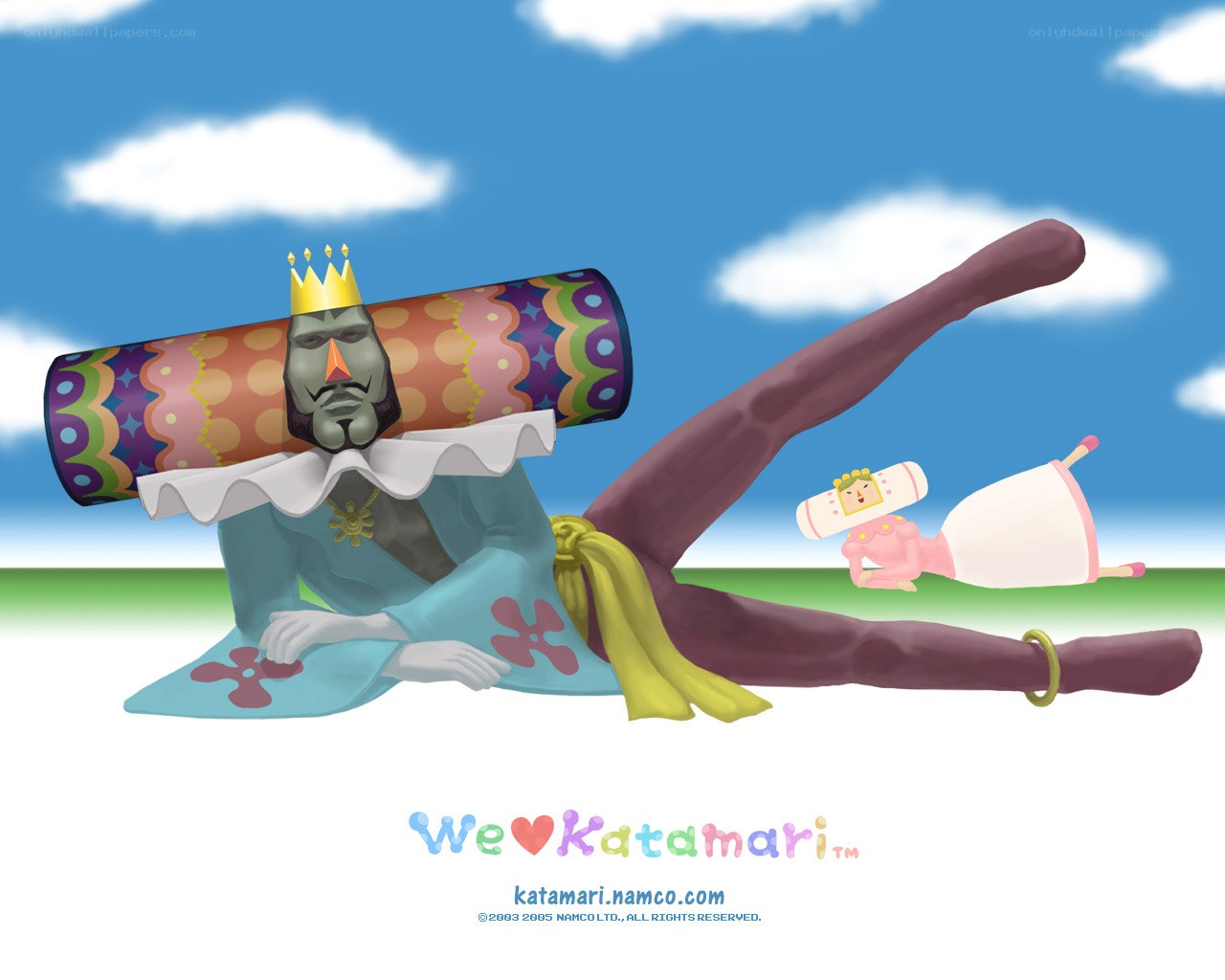 Katamari characters in a field