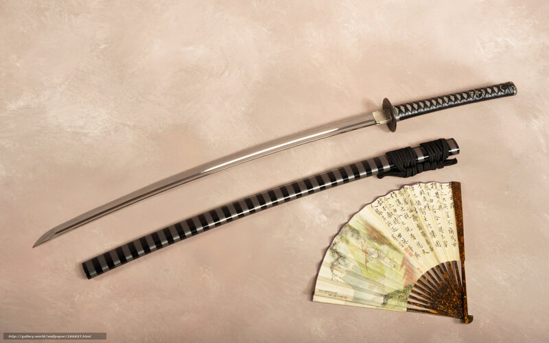 Katana and Fan — Black, Calm, Photograph