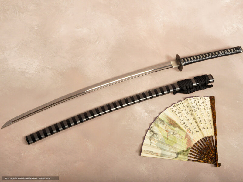 Katana and Fan — Black, Calm