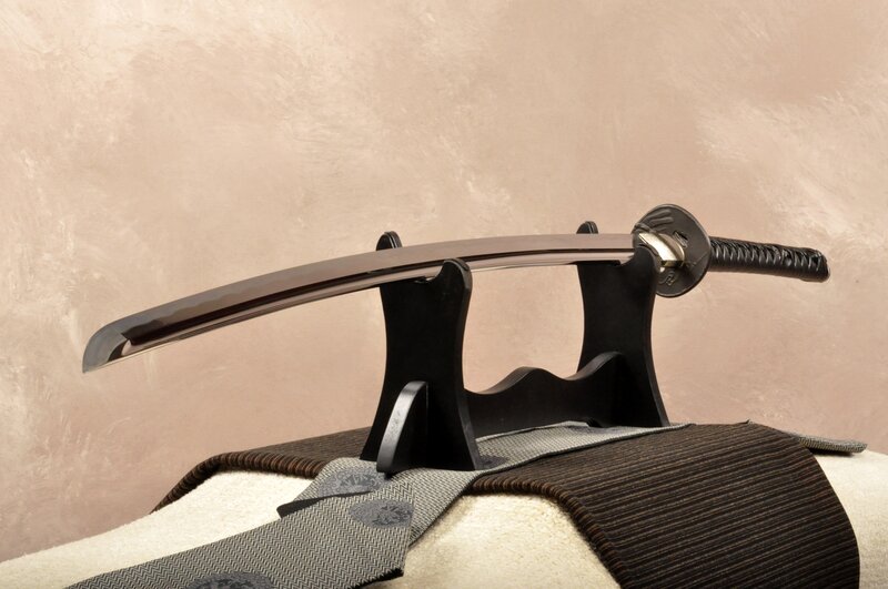 Katana on Display Stand — Black, Neutral