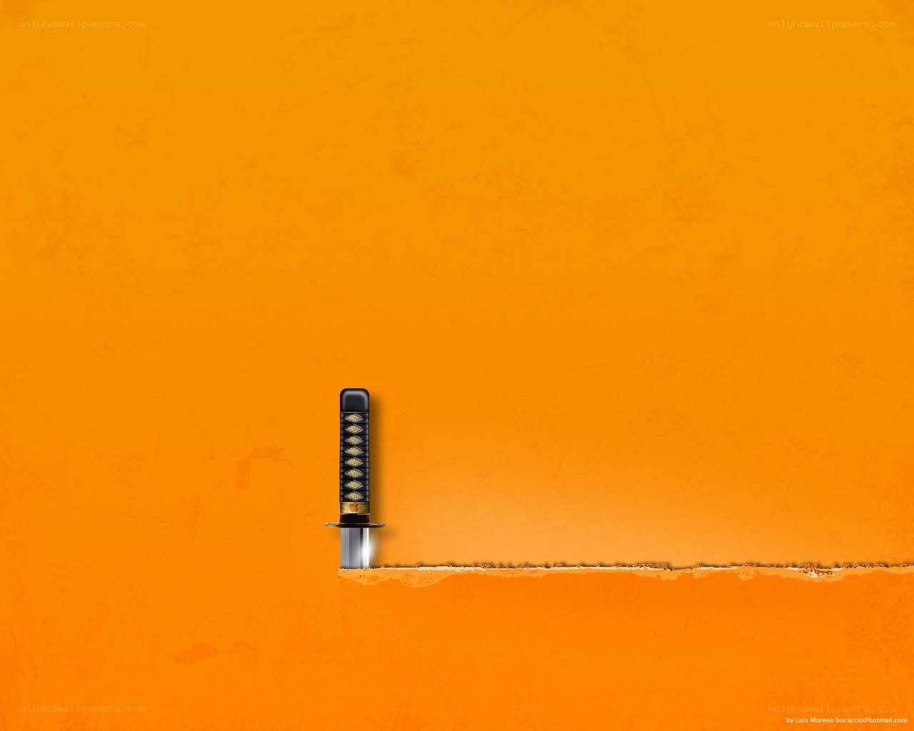 Katana on orange background