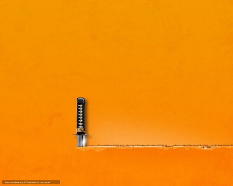 Katana on orange background