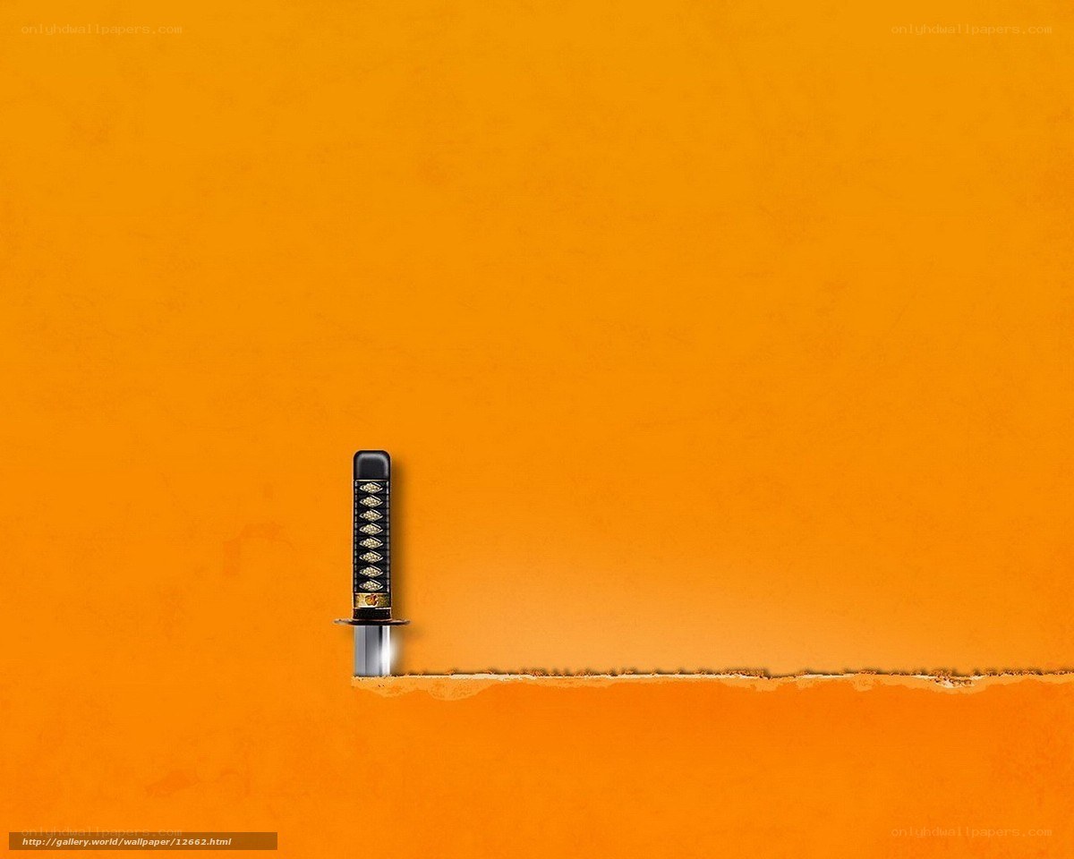 Katana on orange background