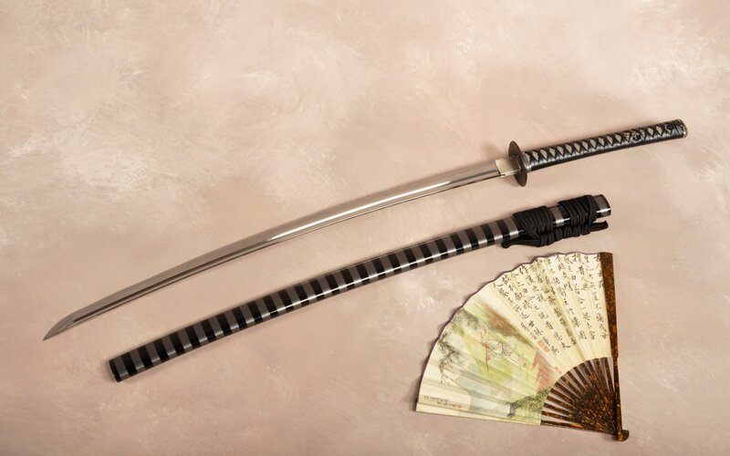 Katana with fan and scabbard