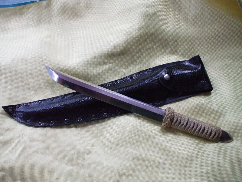 Katana with leather sheath