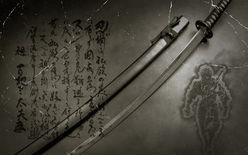 Katana with Scroll