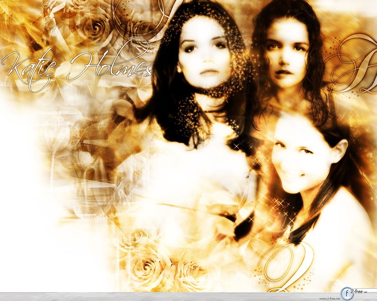 Katie Holmes collage wallpaper